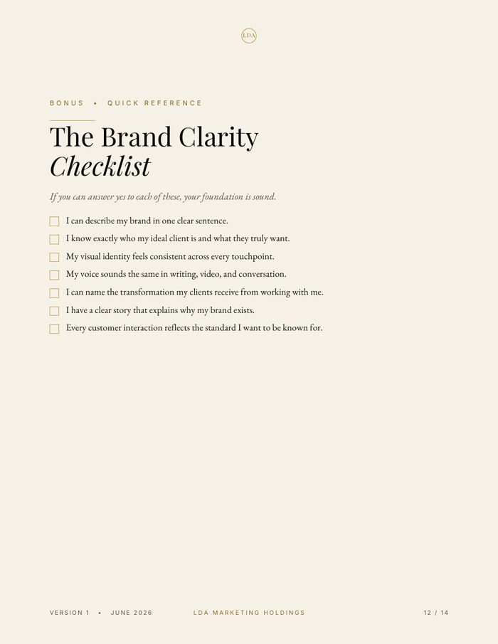 Brand Clarity Checklist preview page 12
