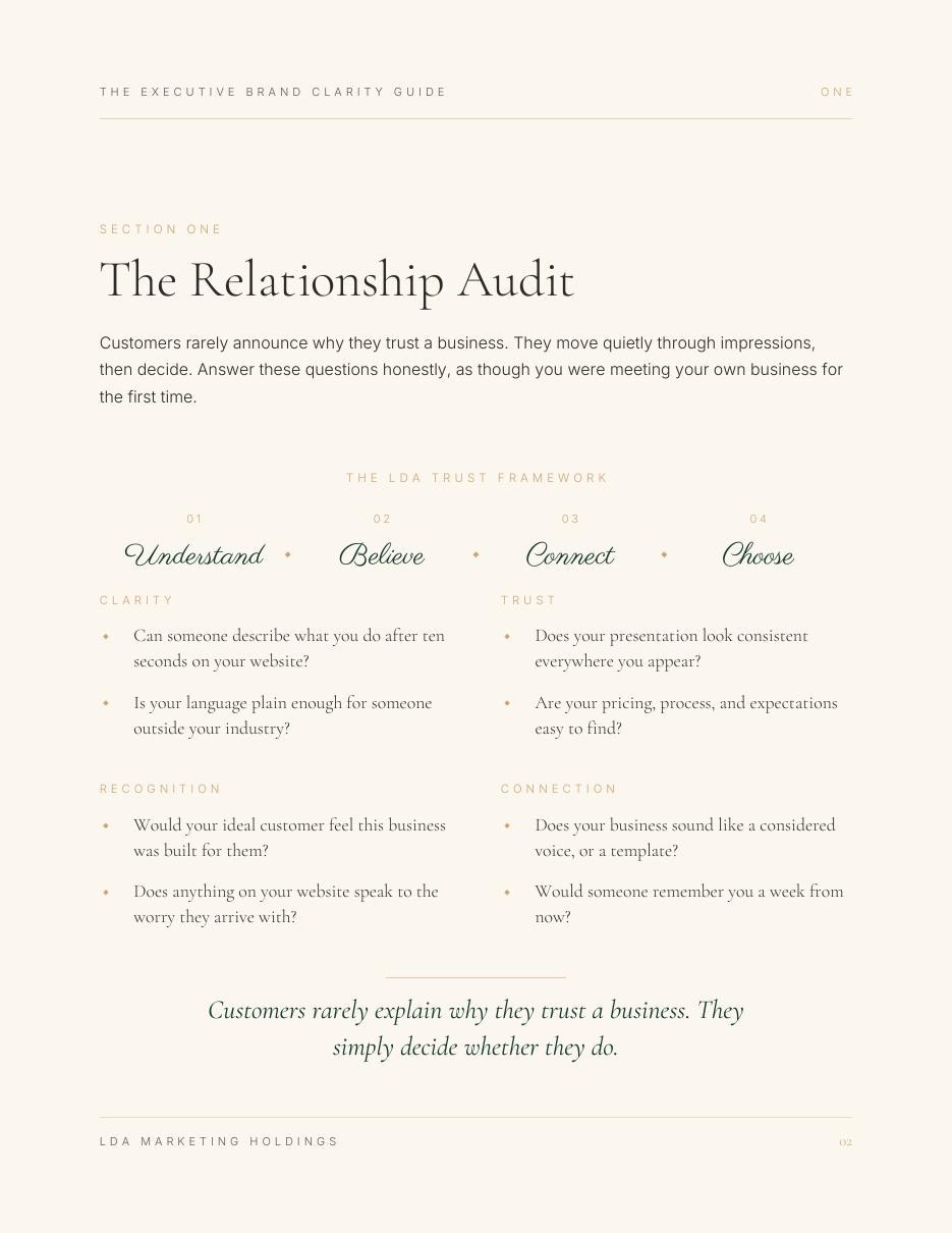 The Executive Brand Clarity Guide, preview of page 2
